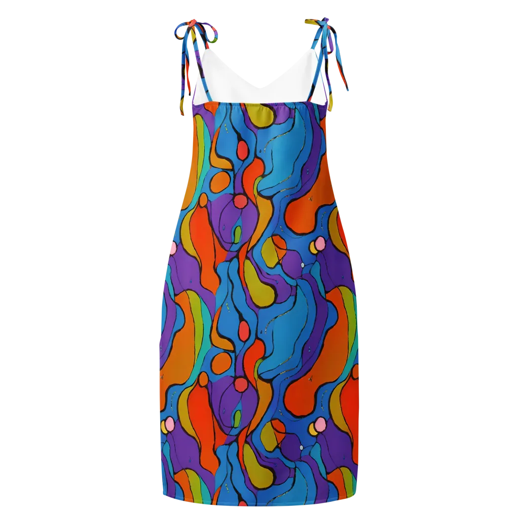 Kaleidoscope Bloom on Slip Dress — Back