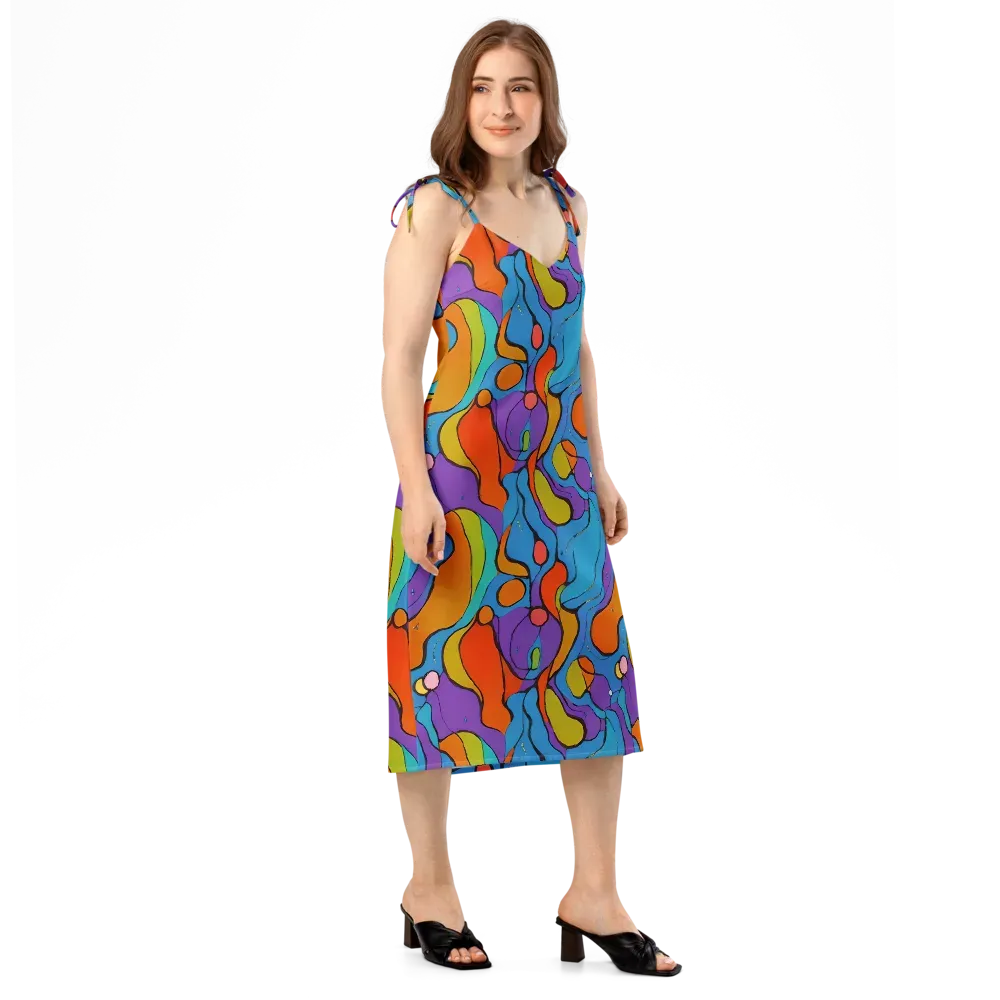Kaleidoscope Bloom on Slip Dress — Right Front