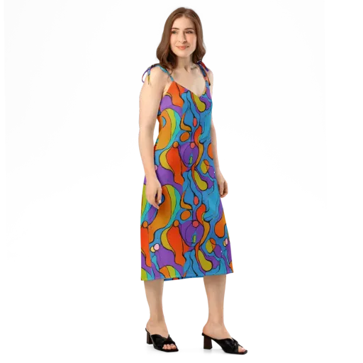 Kaleidoscope Bloom on a Slip Dress