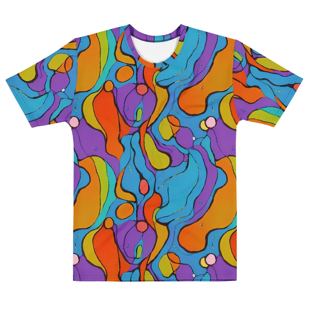 Kaleidoscope Bloom on Men's Cotton Crew Neck T-Shirt — Front