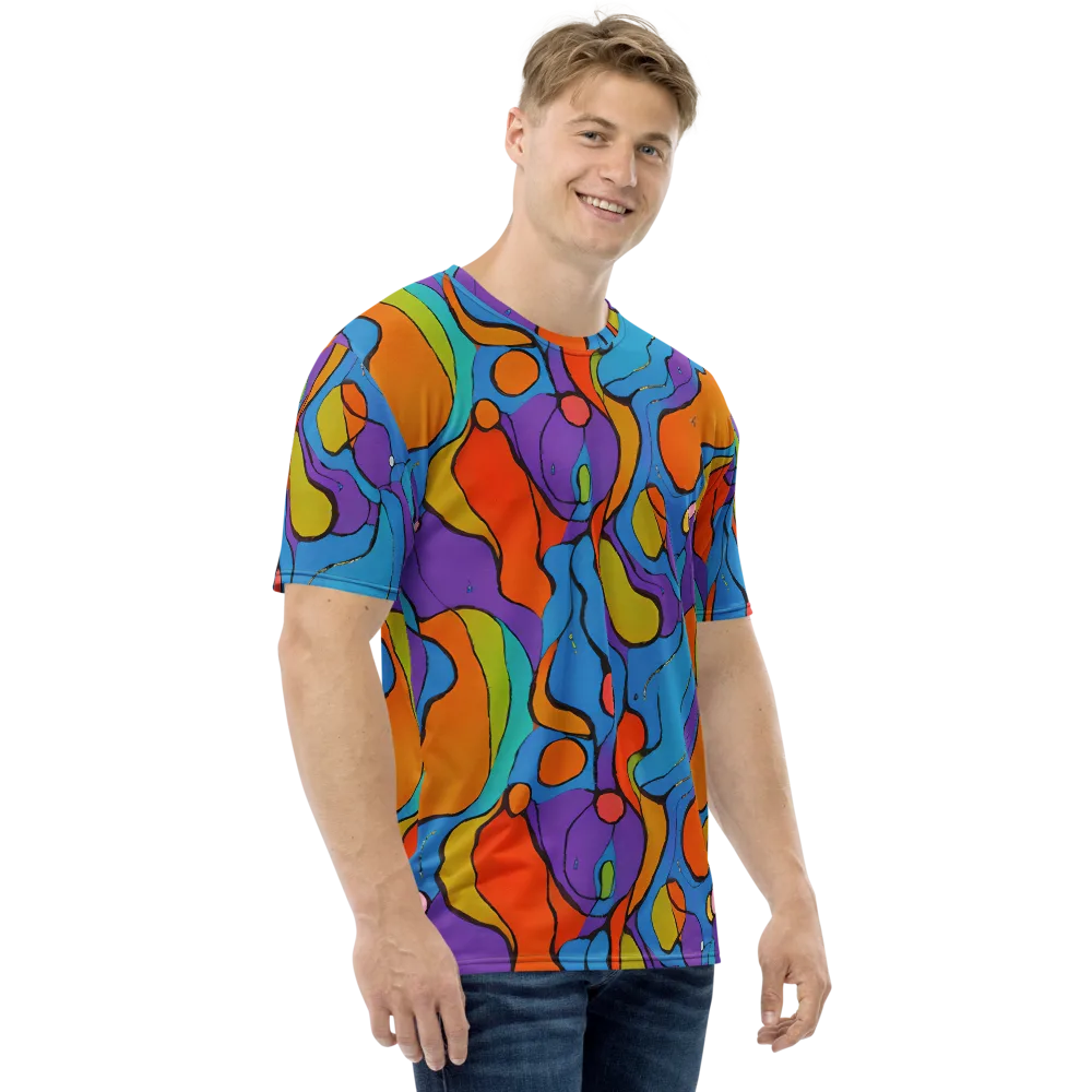 Kaleidoscope Bloom on Men's Crew Neck T-Shirt — Right