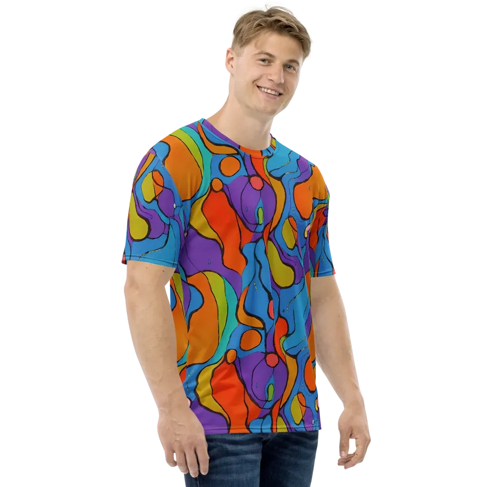Kaleidoscope Bloom on Men's Crew Neck T-Shirt — Right