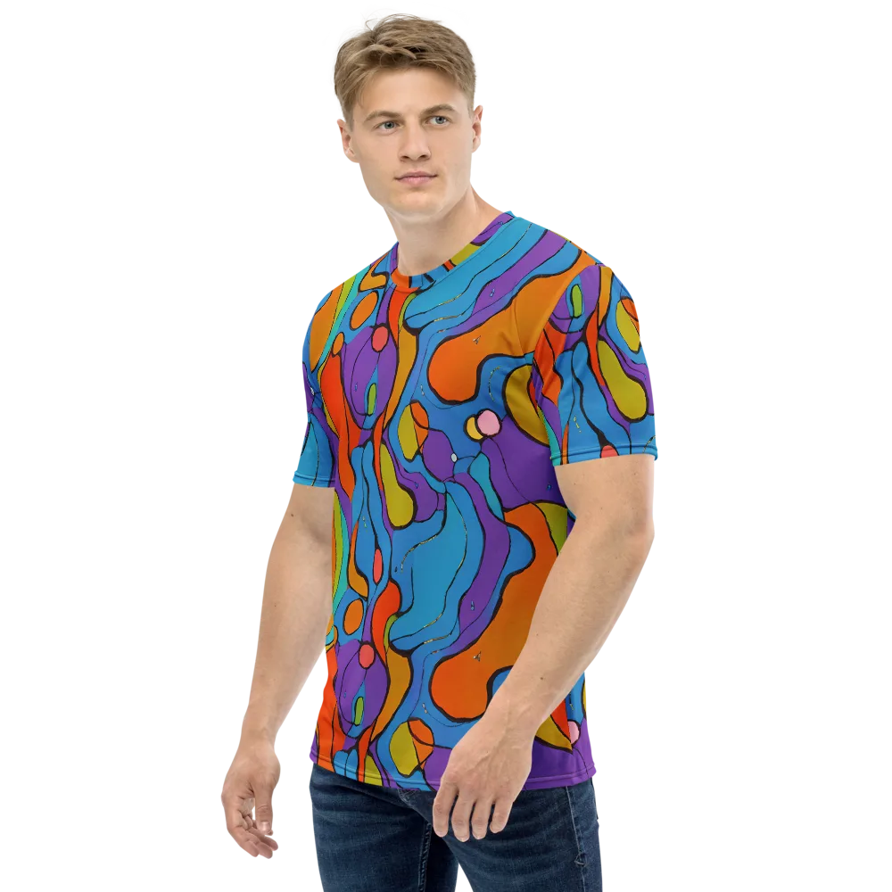 Kaleidoscope Bloom on Men's Crew Neck T-Shirt — Left