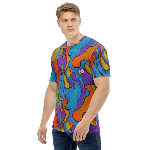 Kaleidoscope Bloom on a Men's Crew Neck T-Shirt