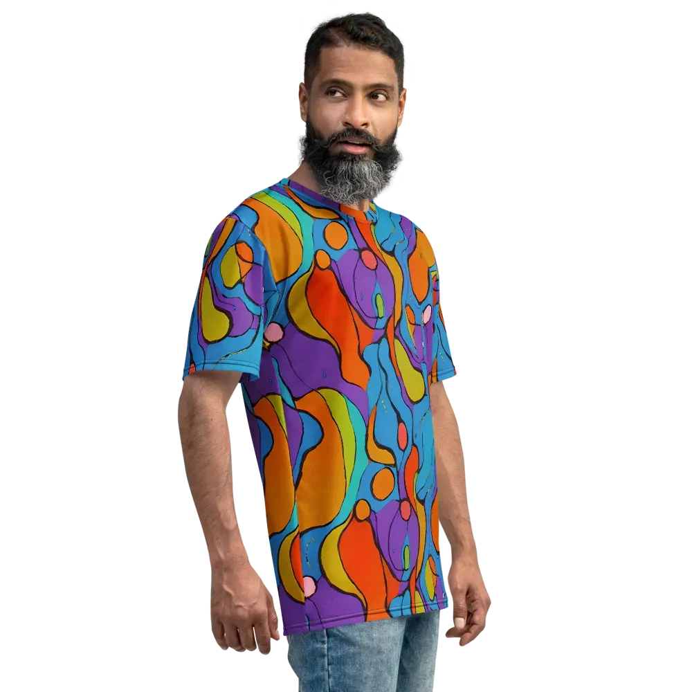 Kaleidoscope Bloom on Men's Crew Neck T-Shirt — Right