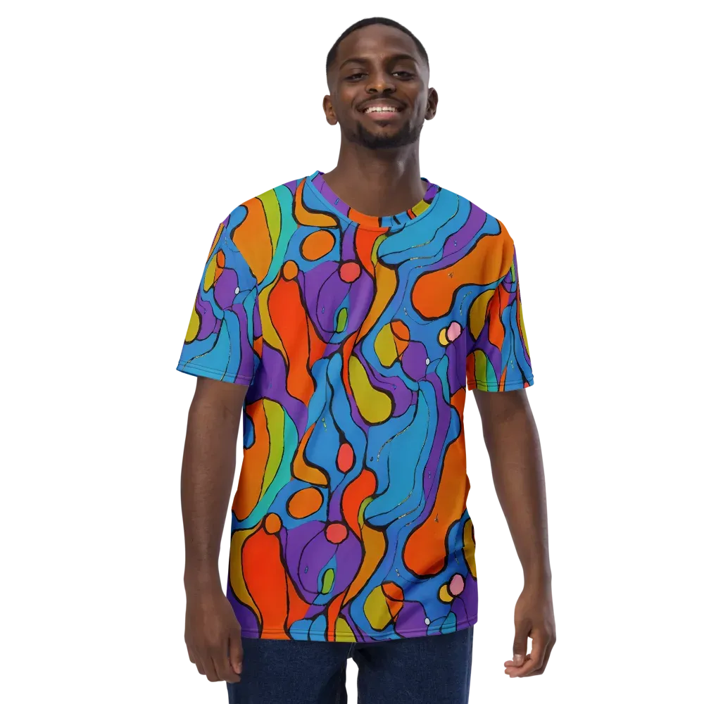 Kaleidoscope Bloom on Men's Crew Neck T-Shirt — Front