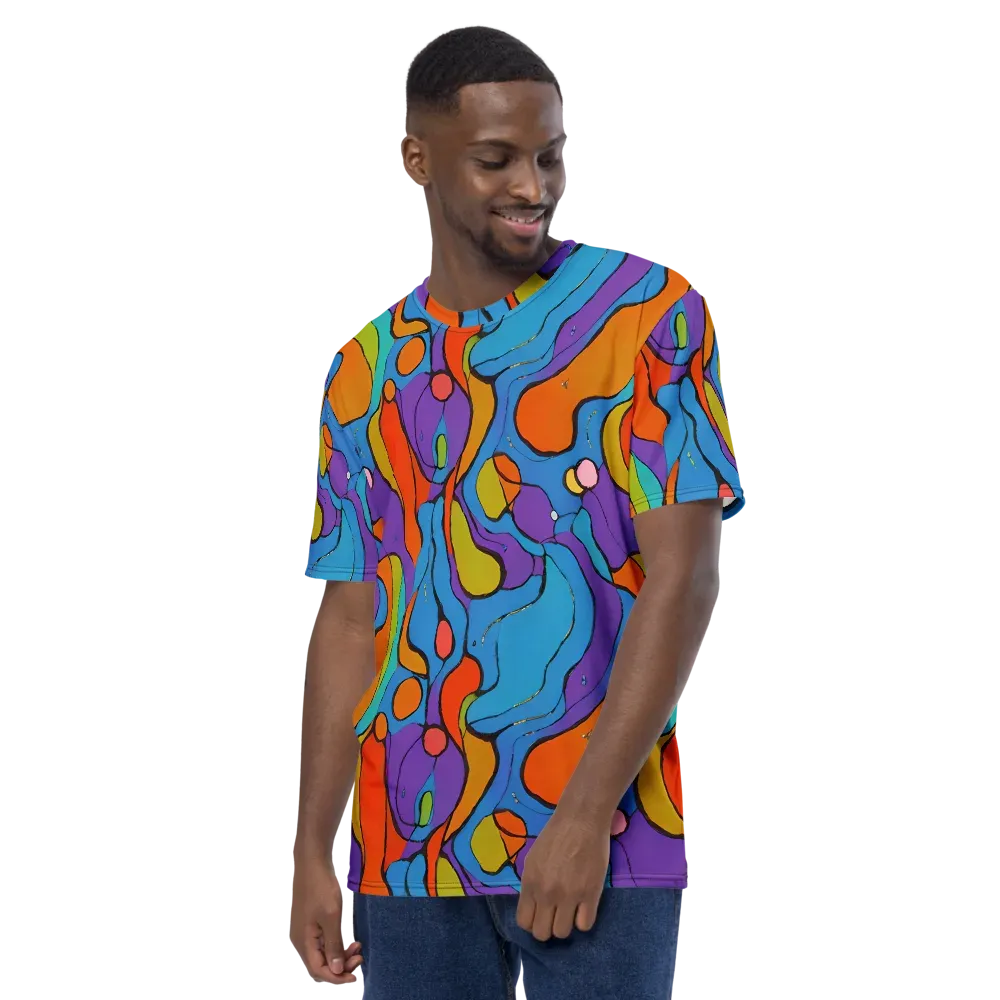Kaleidoscope Bloom on Men's Crew Neck T-Shirt — Left