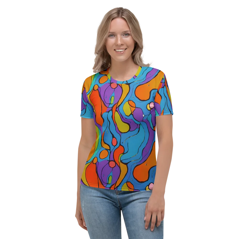 Kaleidoscope Bloom on Women's Crew Neck T-Shirt — Front