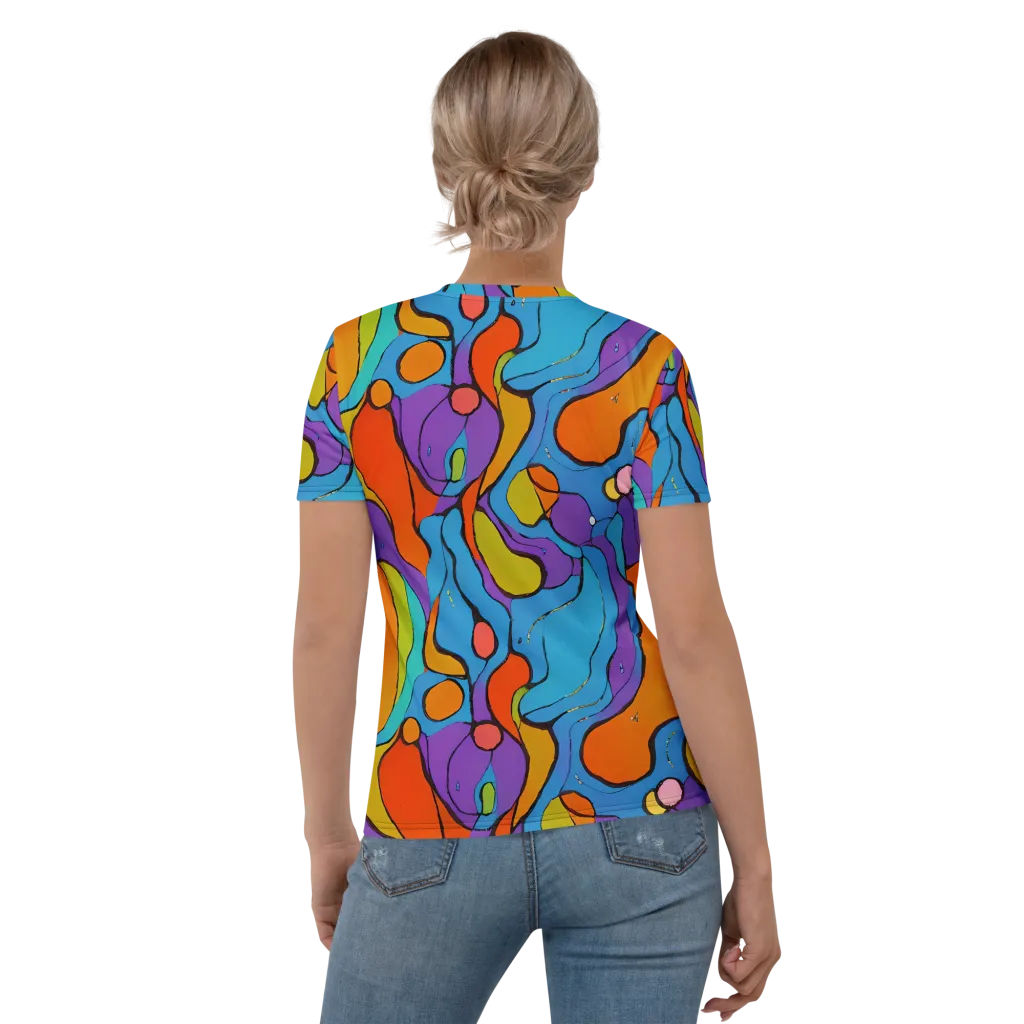 Kaleidoscope Bloom on Women's Crew Neck T-Shirt — Back