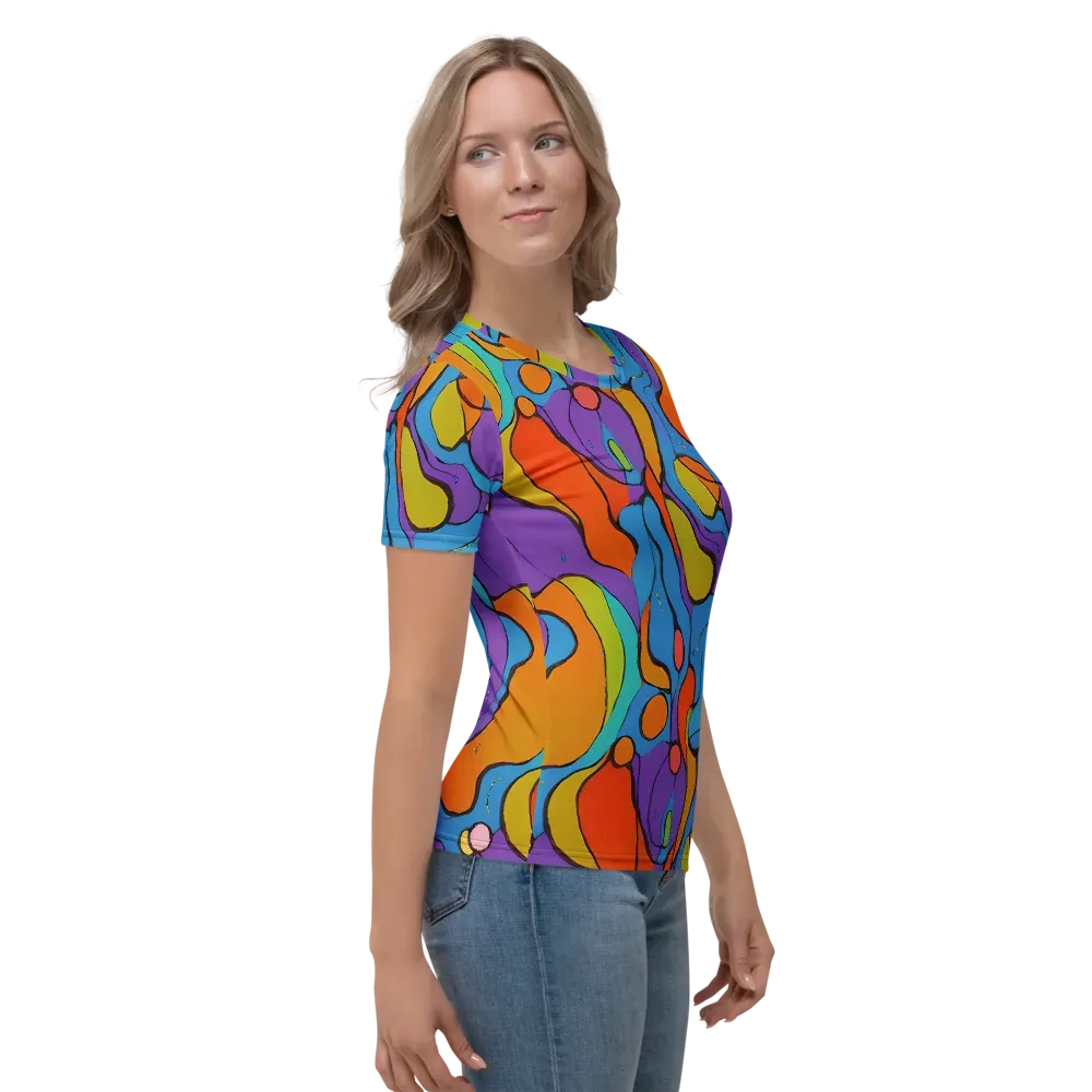 Kaleidoscope Bloom on Women's Crew Neck T-Shirt — Right