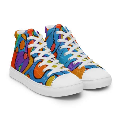 Kaleidoscope Bloom on a Women's High Top Canvas Shoes