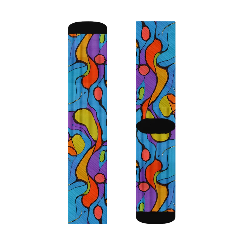 Kaleidoscope Bloom on Socks — Left Sock