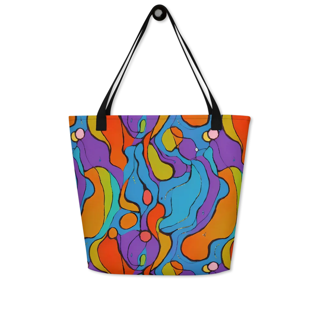 Kaleidoscope Bloom on Large Tote Bag W/ Pocket — Front