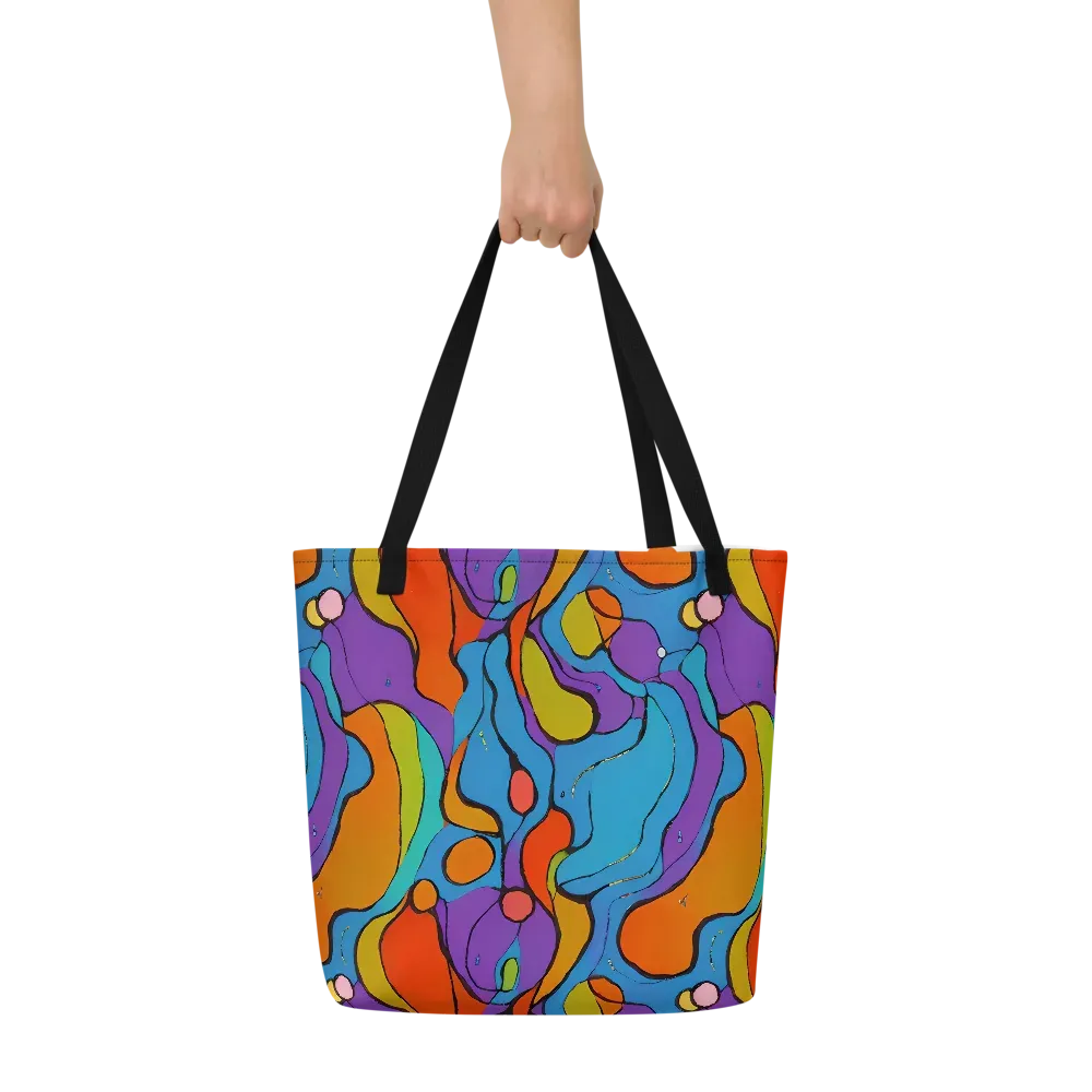Kaleidoscope Bloom on Large Tote Bag W/ Pocket — Front