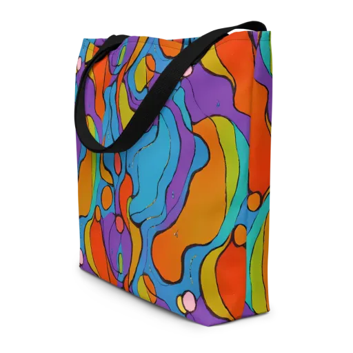 Kaleidoscope Bloom on a Large Tote Bag W/ Pocket
