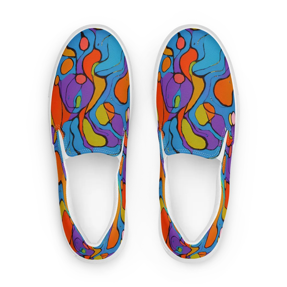 Kaleidoscope Bloom on Women's Slip-On Canvas Shoes — Front