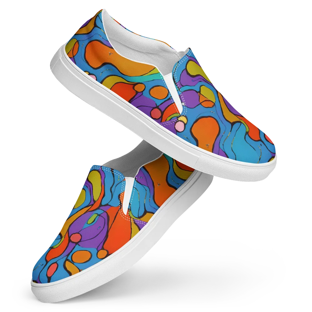 Kaleidoscope Bloom on Women's Slip-On Canvas Shoes — Front