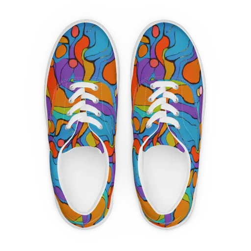 Kaleidoscope Bloom on a Men's Lace-Up Canvas Shoes