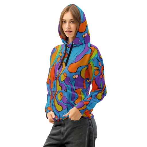 Kaleidoscope Bloom on a Cotton Hoodie
