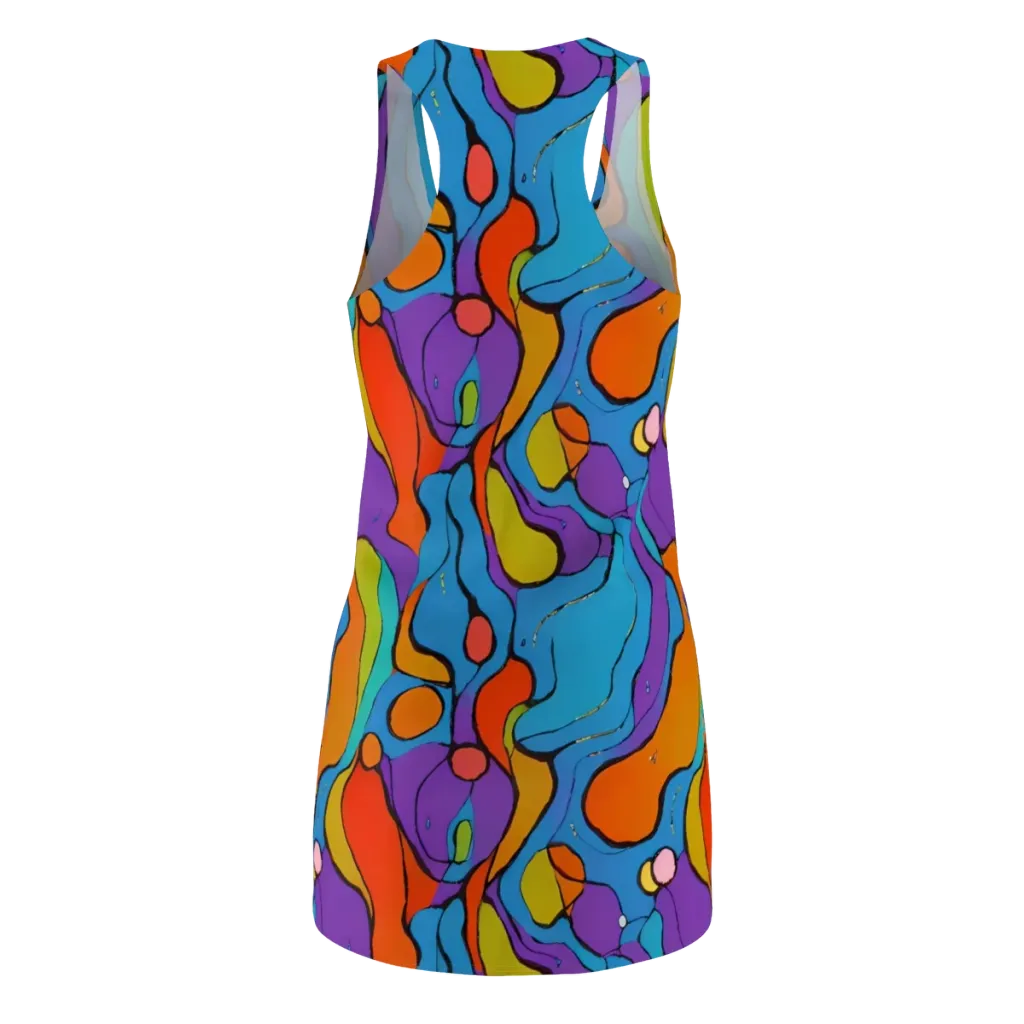 Kaleidoscope Bloom on Racerback Dress — Back