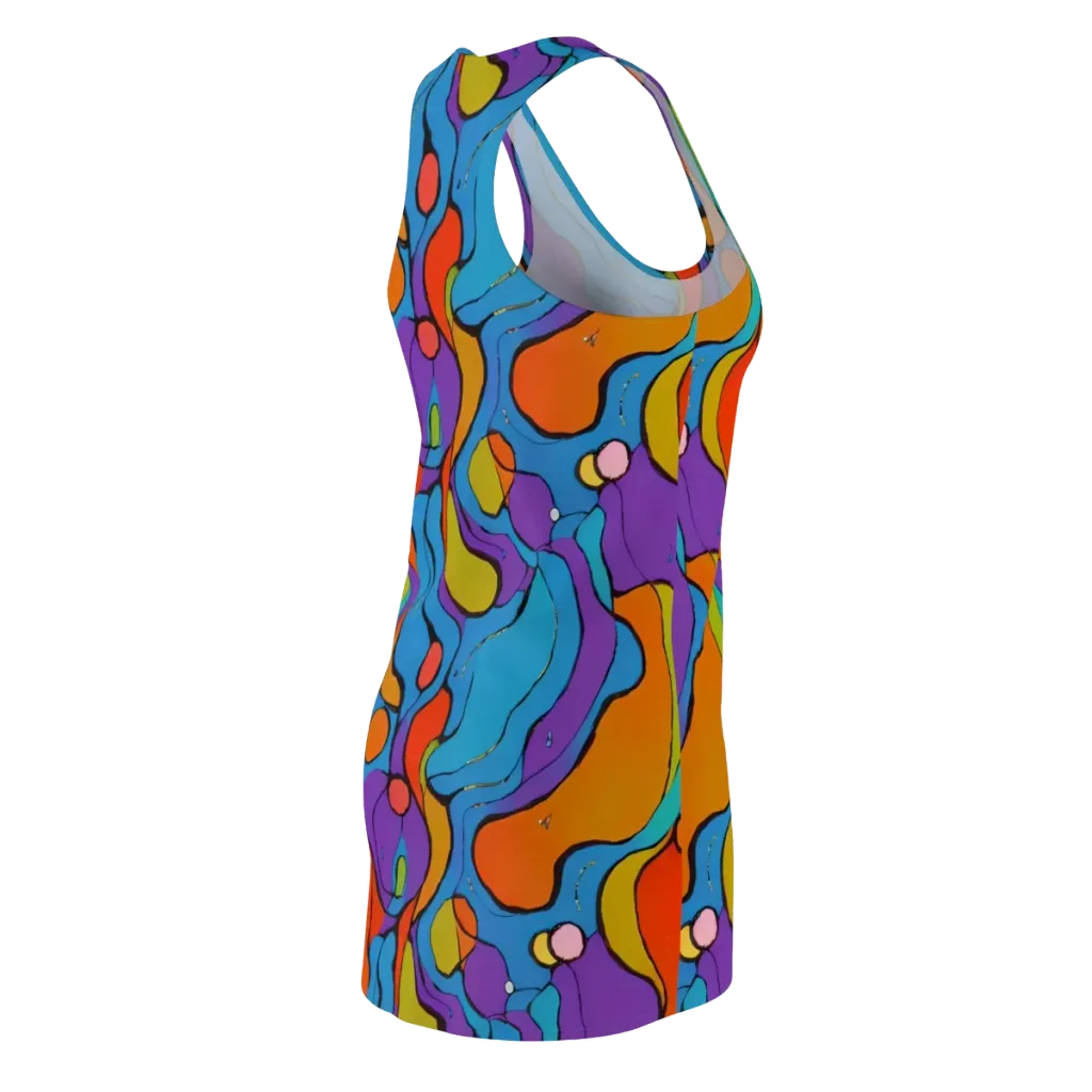 Kaleidoscope Bloom on Racerback Dress — Back Side