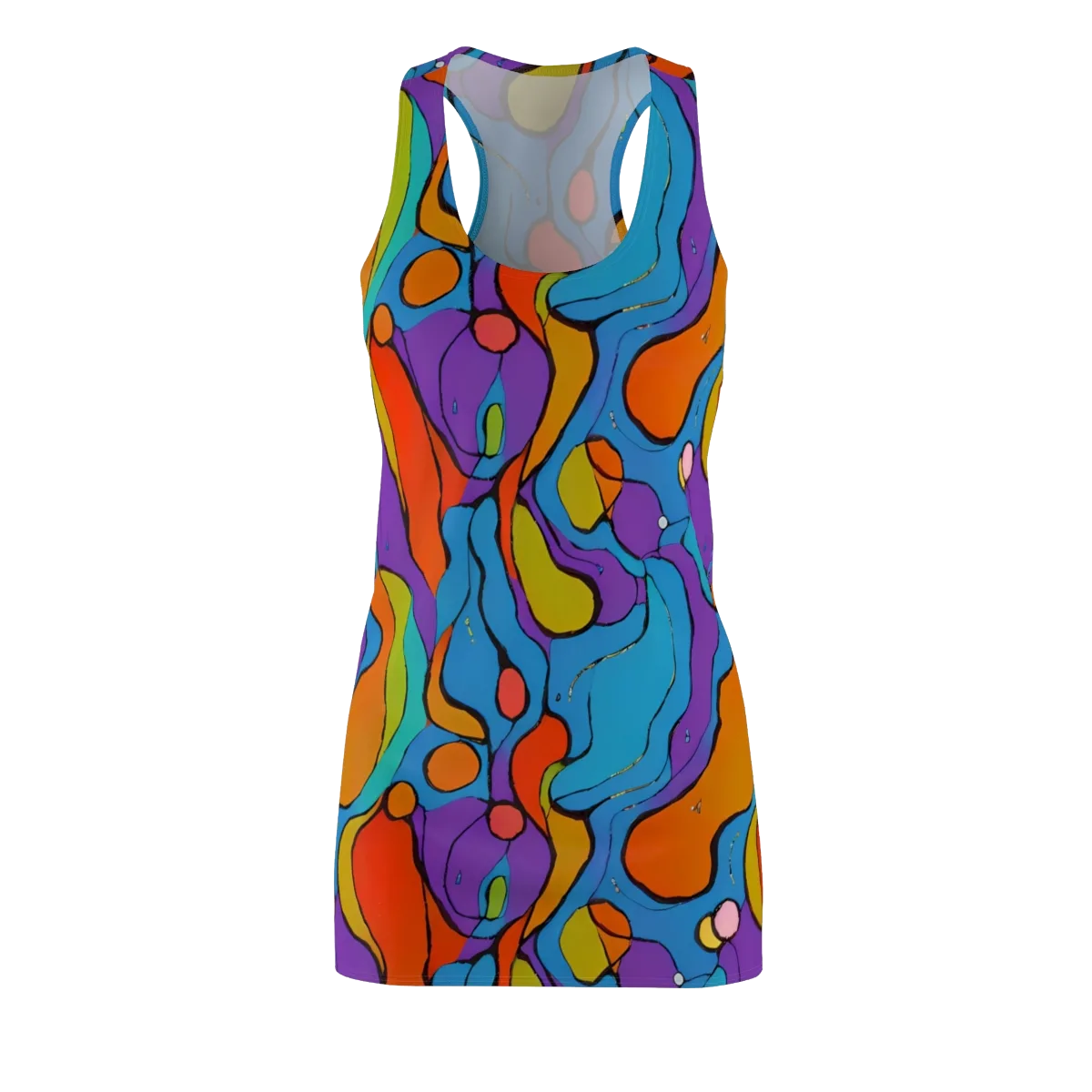 Kaleidoscope Bloom on Racerback Dress — Front