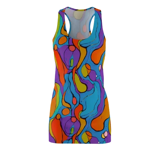 Kaleidoscope Bloom on a Racerback Dress
