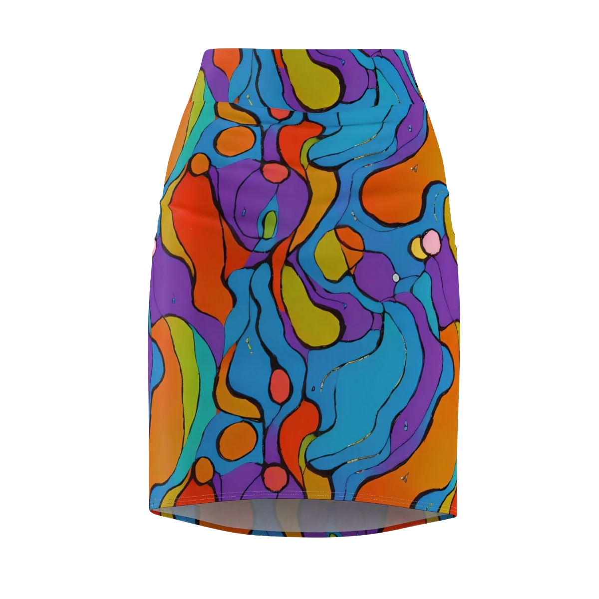 Kaleidoscope Bloom on Pencil Skirt — Front