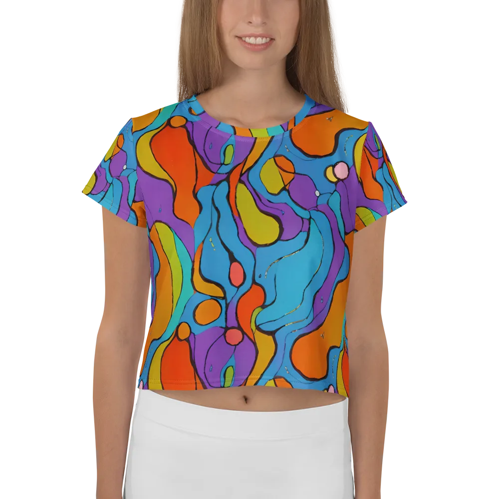 Kaleidoscope Bloom on Crop Tee — Front