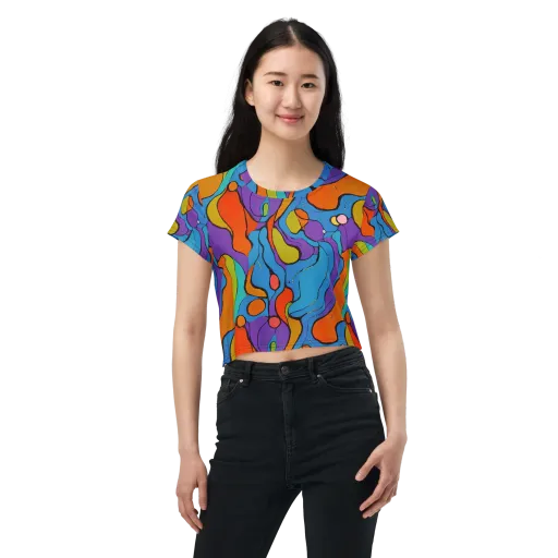 Kaleidoscope Bloom on a Crop Tee