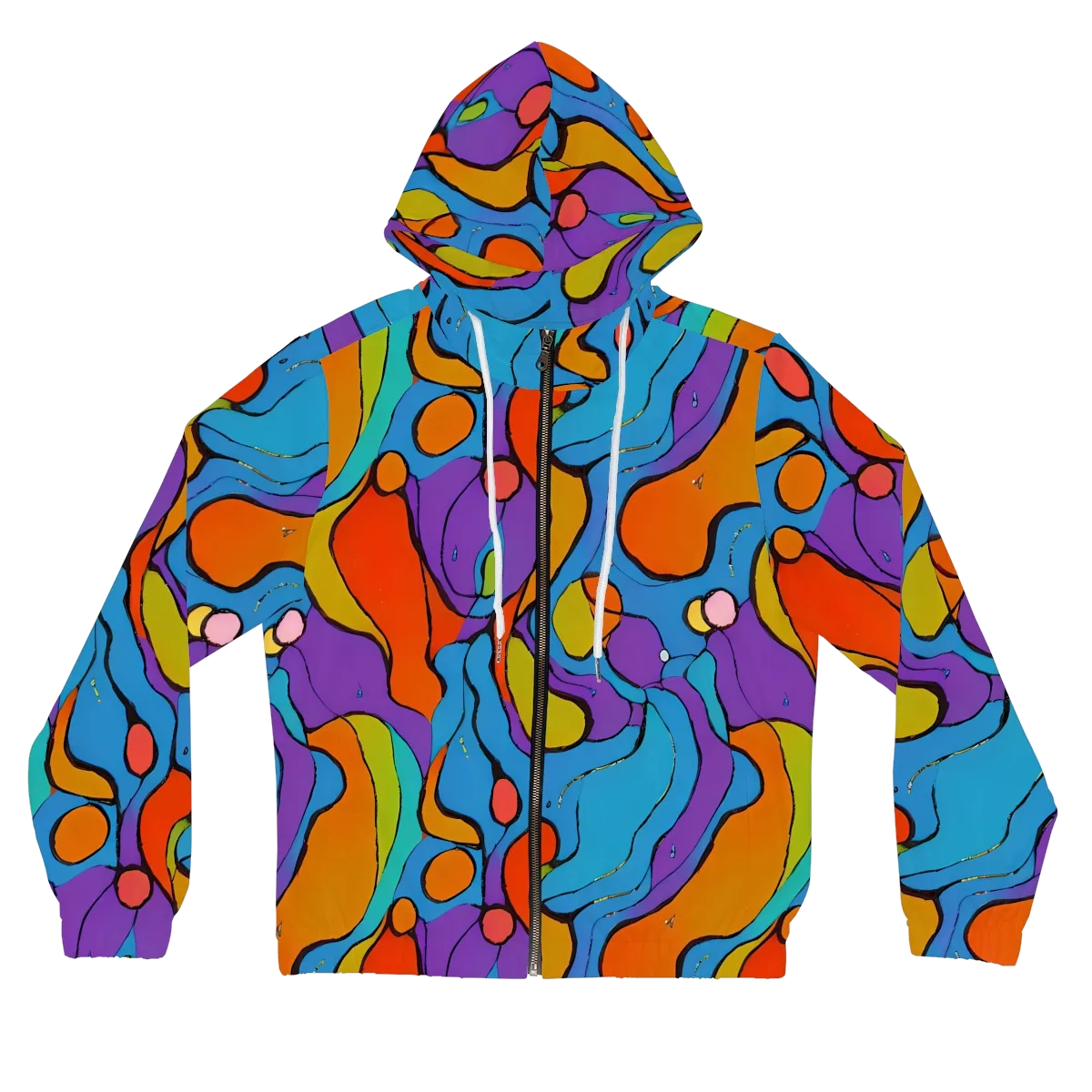 Kaleidoscope Bloom on Women's Full-Zip Hoodie — Front