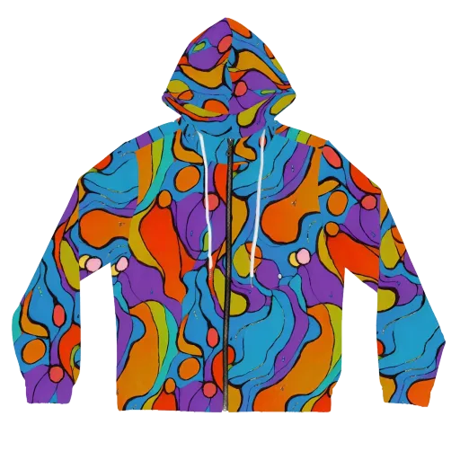 Kaleidoscope Bloom on a Women's Full-Zip Hoodie