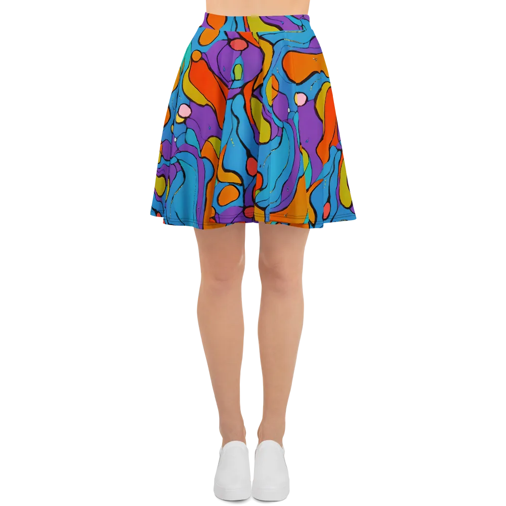 Kaleidoscope Bloom on Skater Skirt — Front