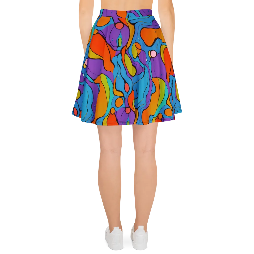 Kaleidoscope Bloom on Skater Skirt — Back