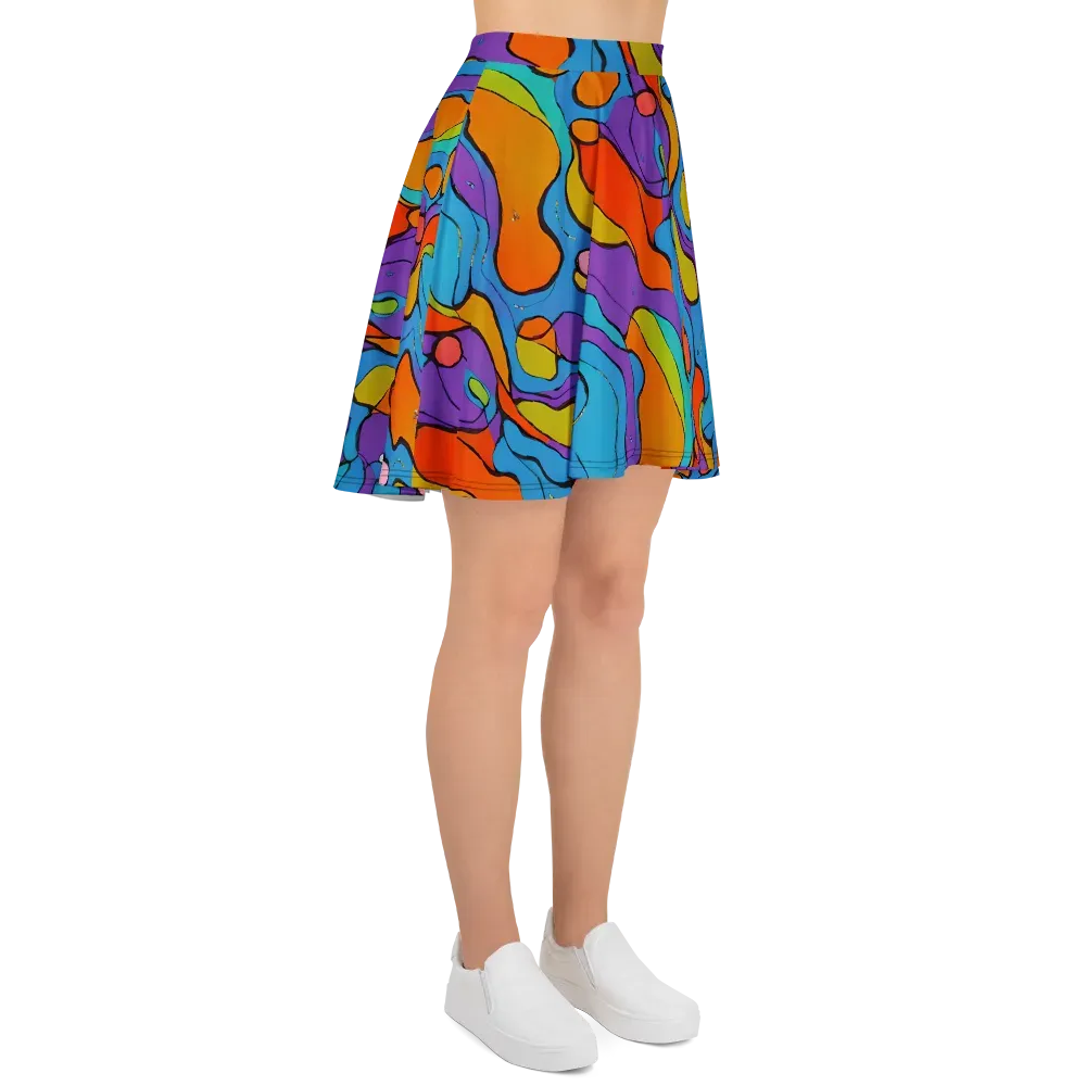 Kaleidoscope Bloom on Skater Skirt — Right