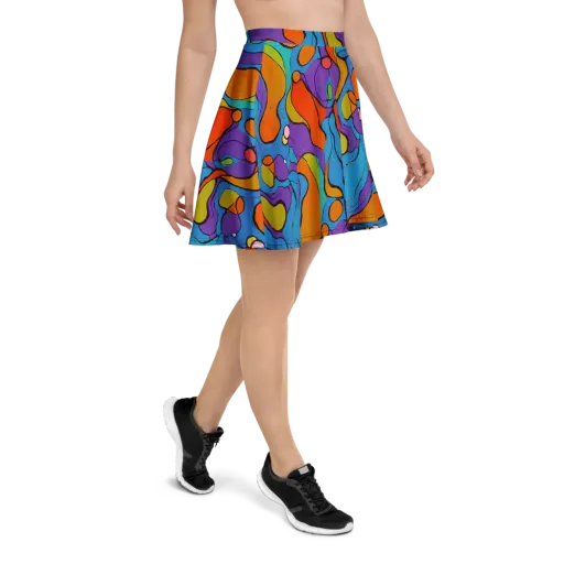 Kaleidoscope Bloom on a Skater Skirt