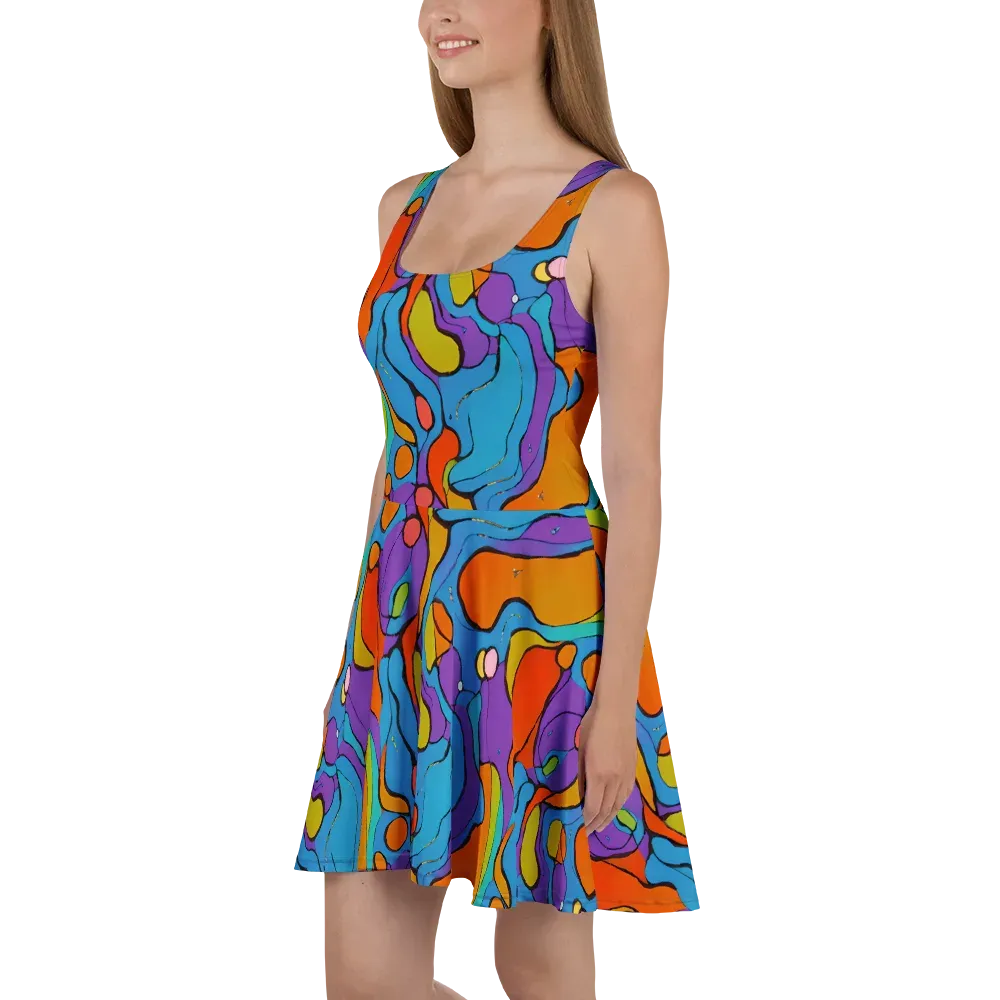 Kaleidoscope Bloom on Skater Dress — Left