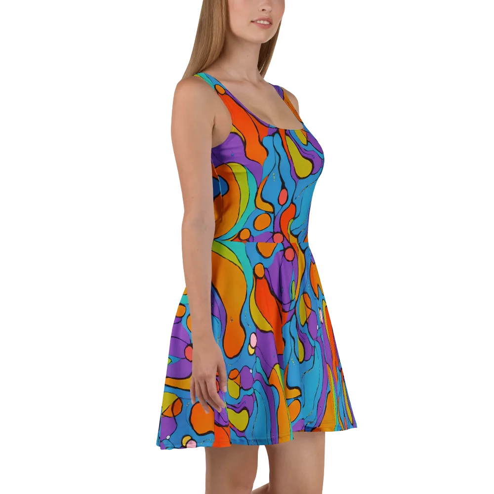 Kaleidoscope Bloom on Skater Dress — Right