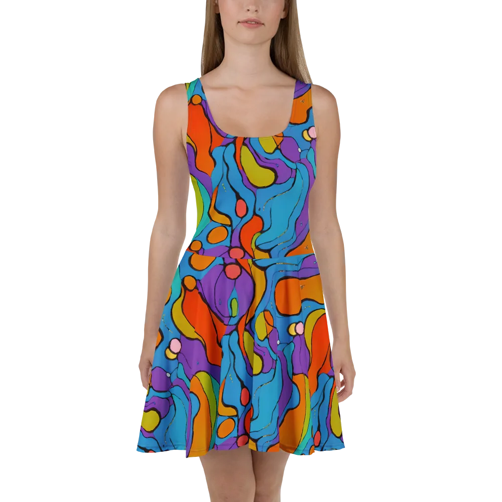 Kaleidoscope Bloom on Skater Dress — Front
