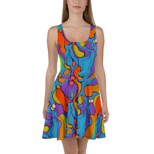 Kaleidoscope Bloom on a Skater Dress