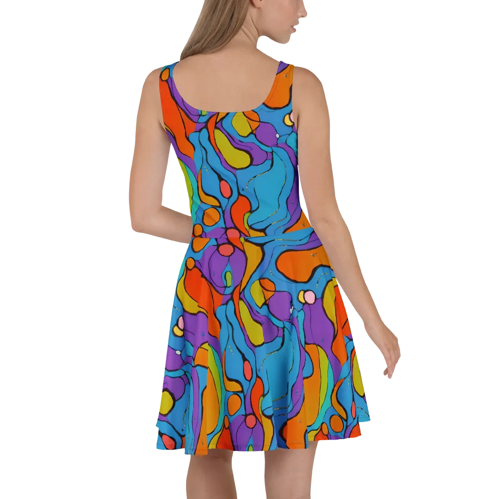 Kaleidoscope Bloom on Skater Dress — Back