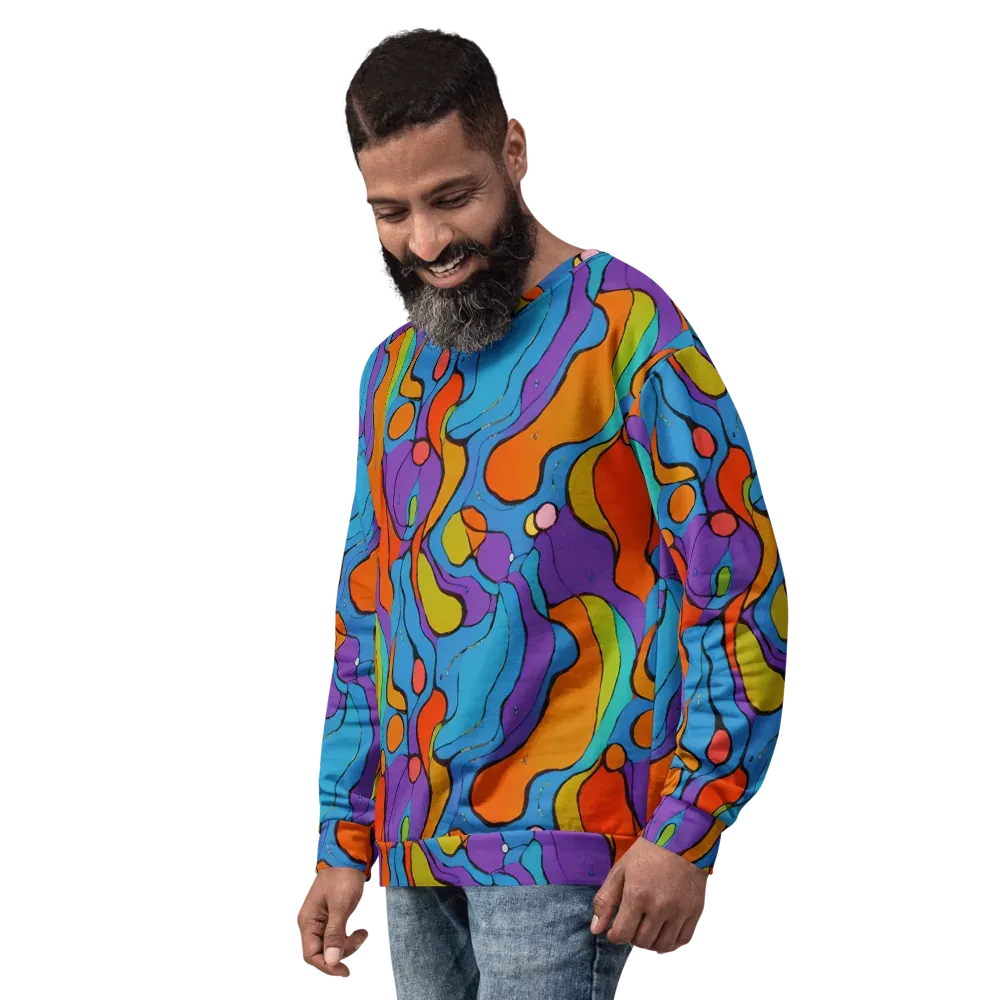 Kaleidoscope Bloom on Sweatshirt — Left Front