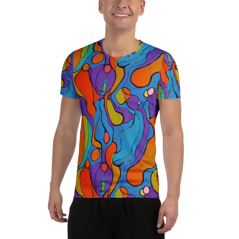 Kaleidoscope Bloom on Men's Athletic T-Shirt — Front