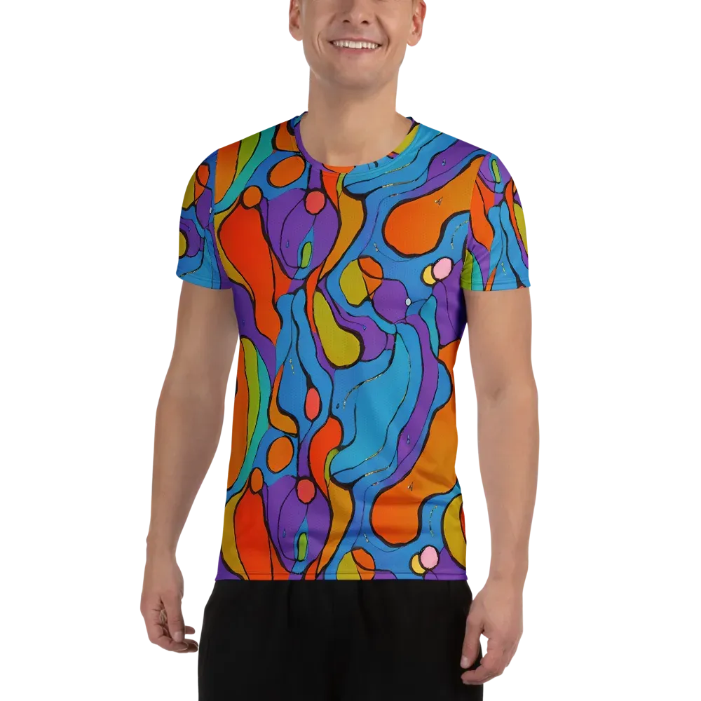 Kaleidoscope Bloom on Men's Athletic T-Shirt — Front