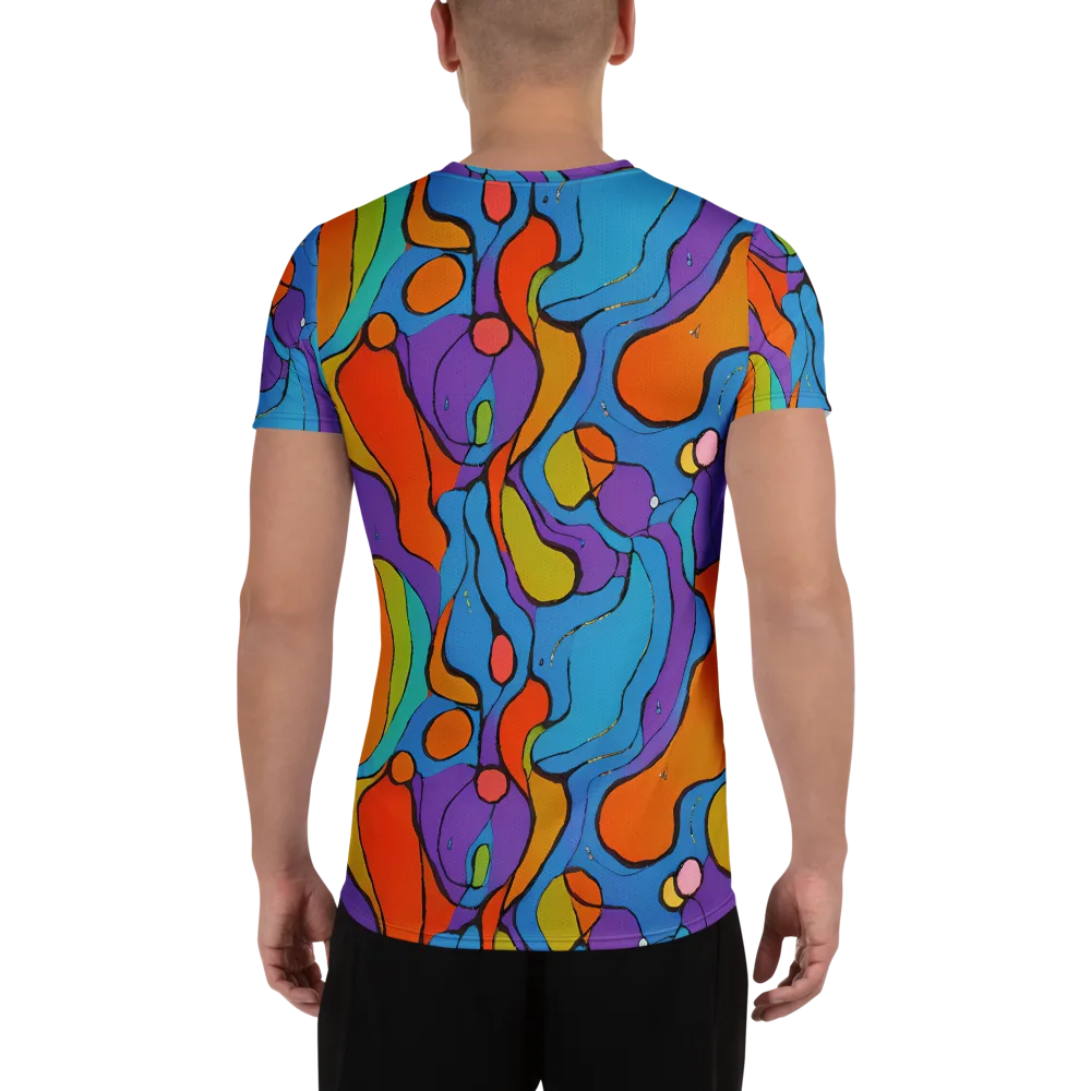 Kaleidoscope Bloom on Men's Athletic T-Shirt — Back