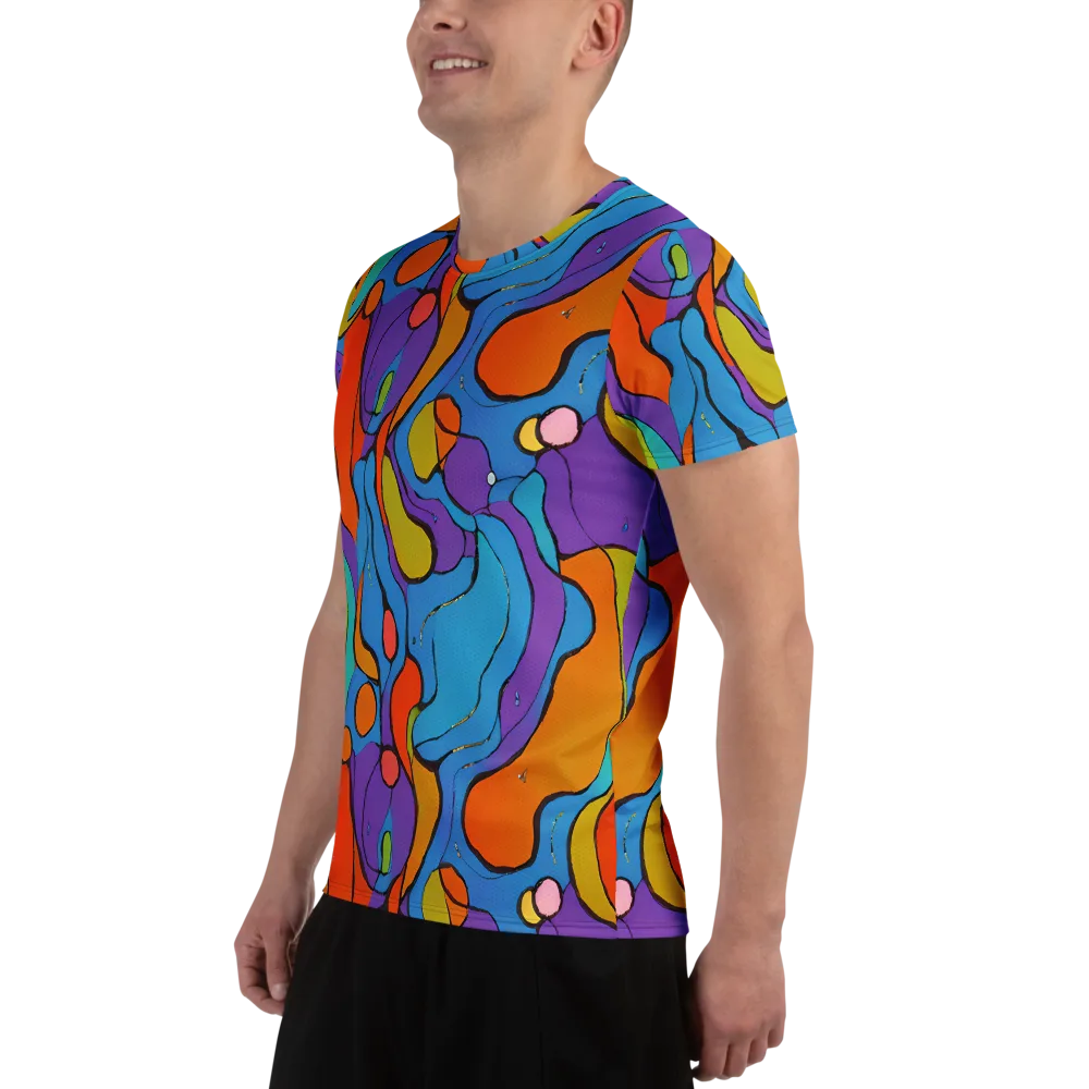 Kaleidoscope Bloom on Men's Athletic T-Shirt — Left