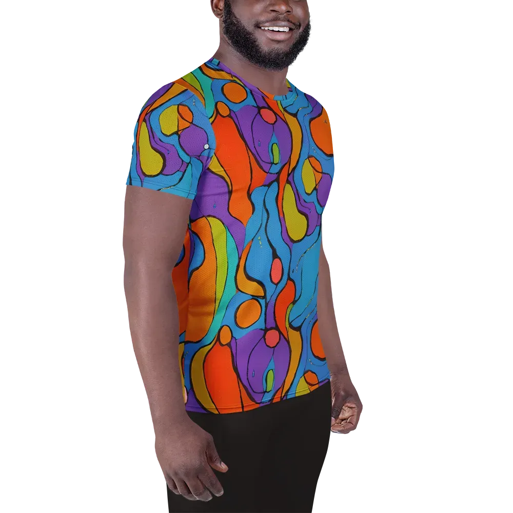 Kaleidoscope Bloom on Men's Athletic T-Shirt — Right