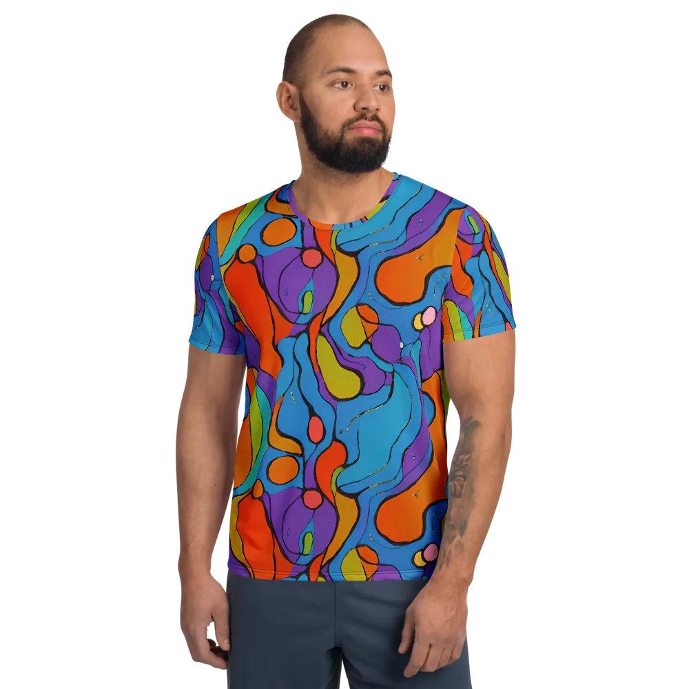 Kaleidoscope Bloom on Men's Athletic T-Shirt — Front