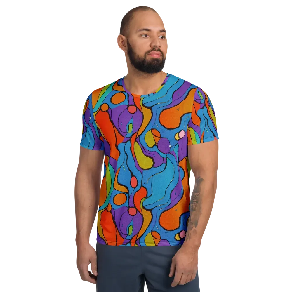 Kaleidoscope Bloom on Men's Athletic T-Shirt — Front