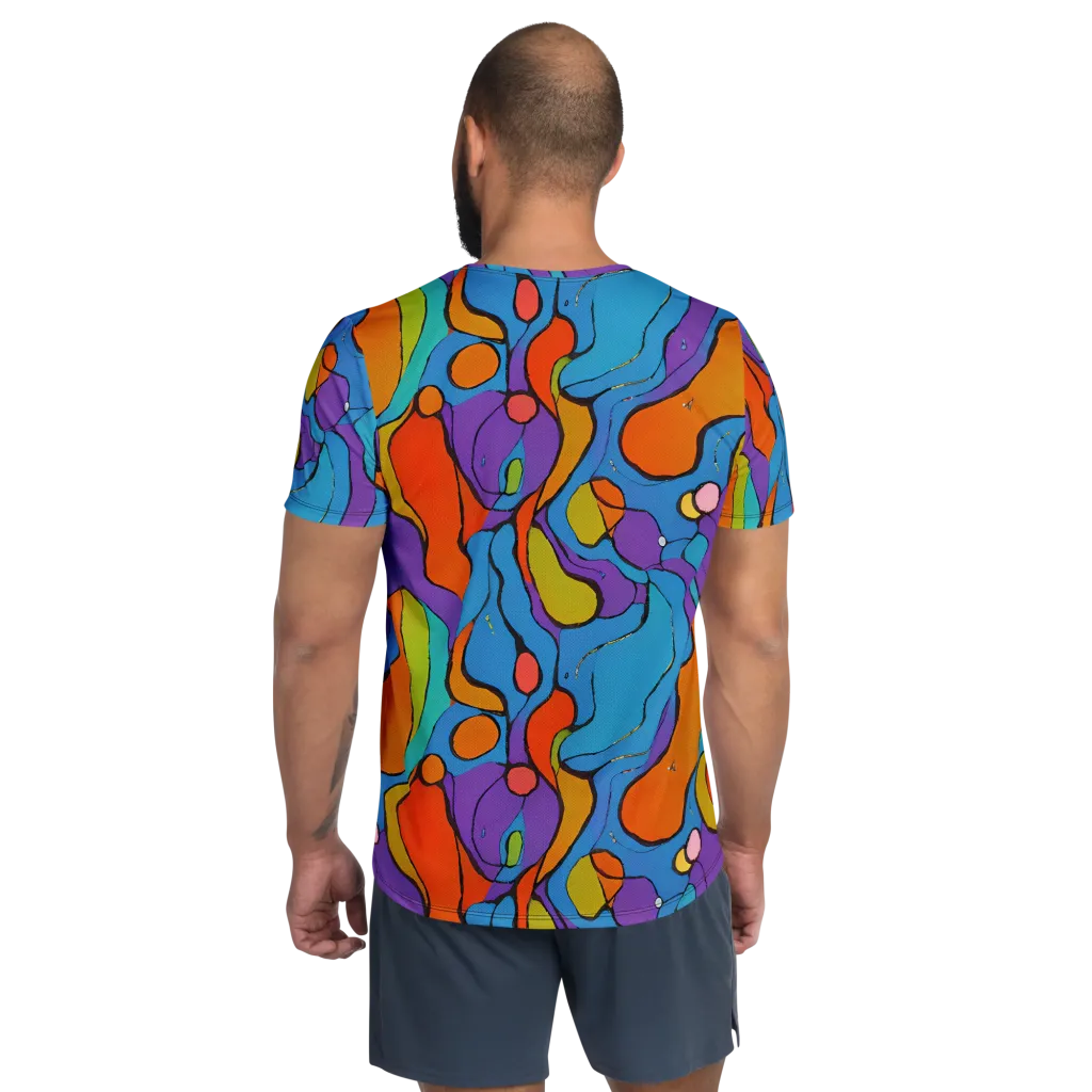 Kaleidoscope Bloom on Men's Athletic T-Shirt — Back